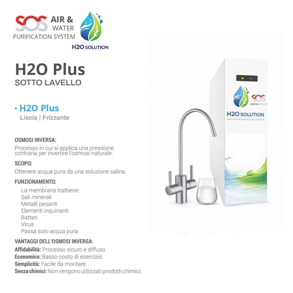 sos h2o plus sotto lavello acqua liscia e frizzante