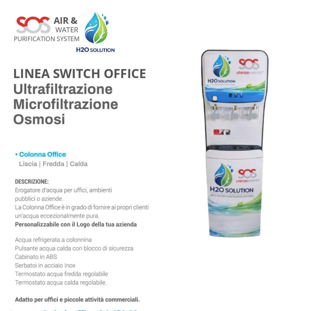 sos linea switch office erogatore acqua pura per uffici