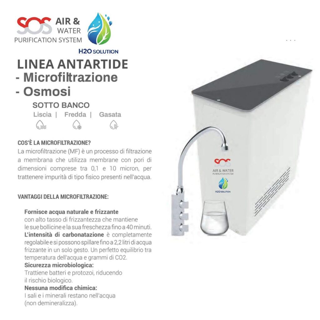 sos microfiltrazione osmosi sotto banco linea antartide